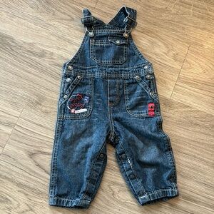 Little Me Denim Overalls, Baseball design, 12M